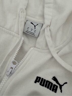Puma Cream Zip Hoodie with Black Logo